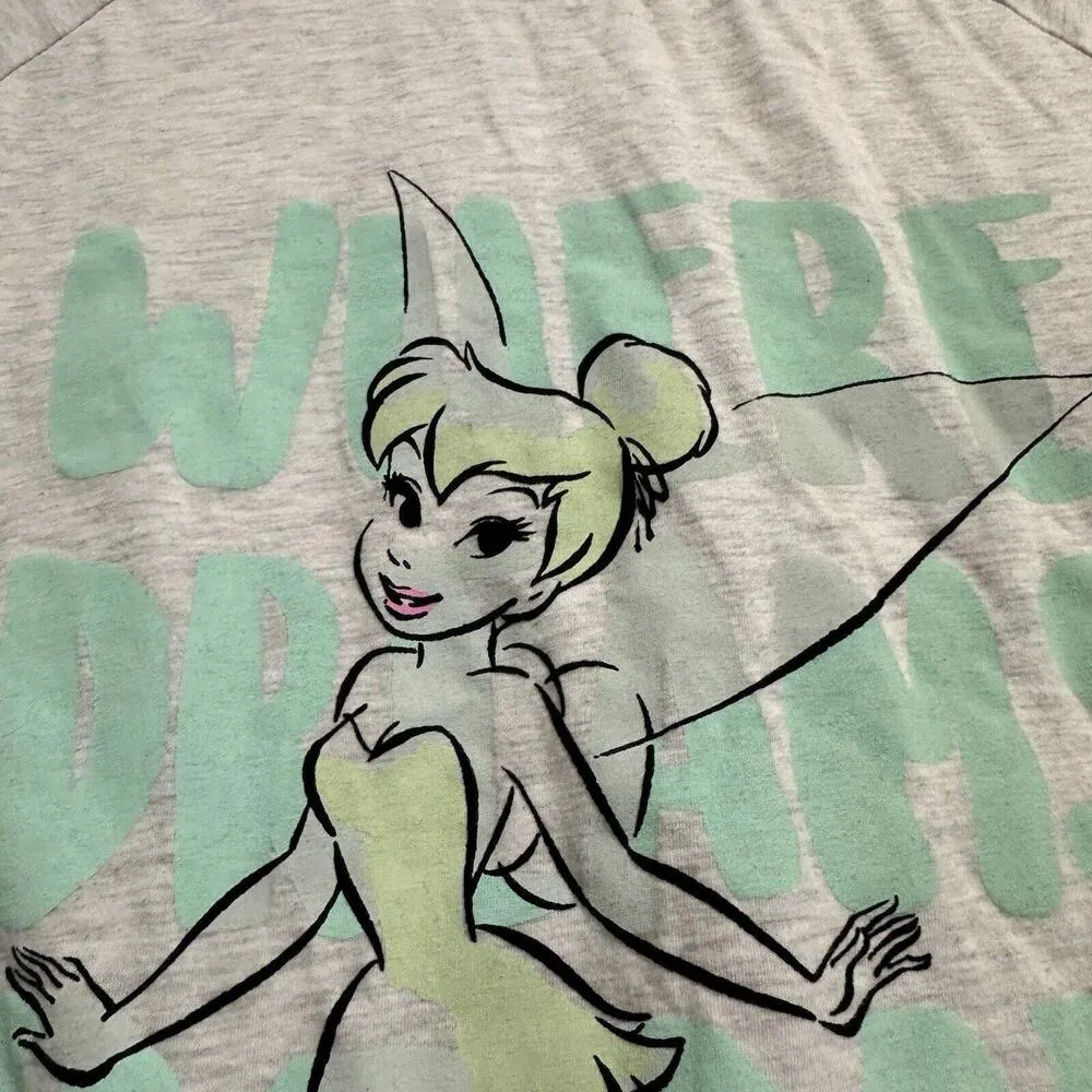 Disney Tinker Bell Where Dreams Come True PJ Pajama Sleep Shirt Top Sz L/XL - Image 9