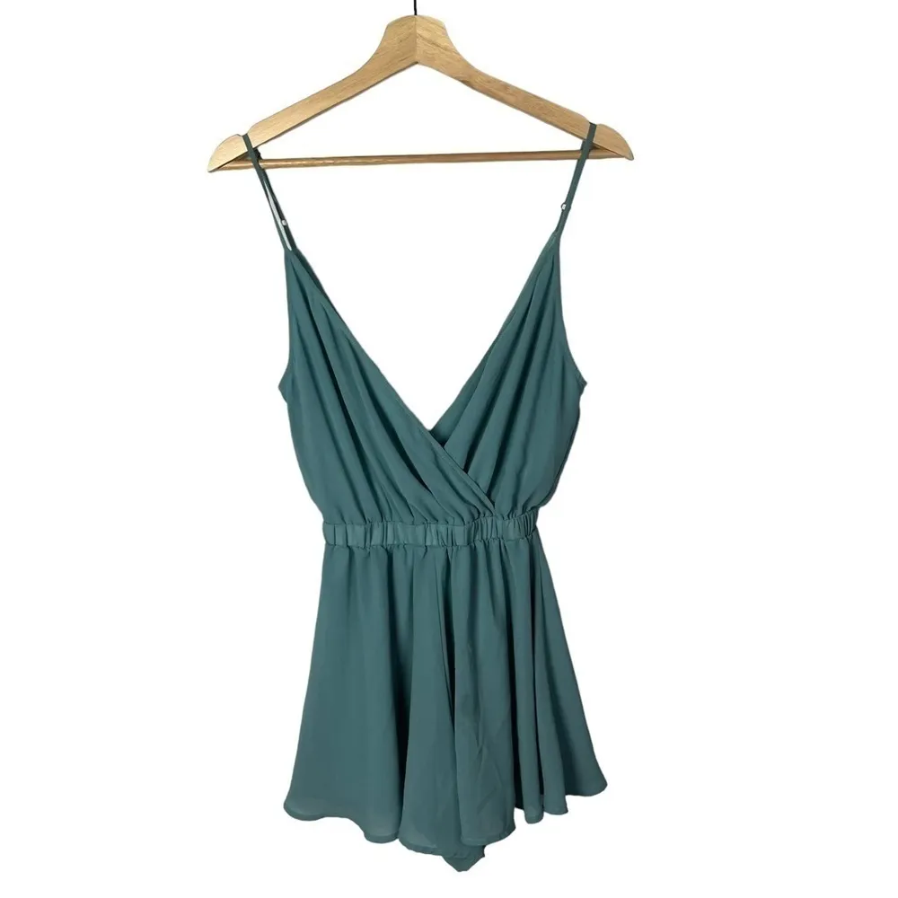 Show Me Your Mumu Olympia Light Blue Wrap Romper S - Image 2