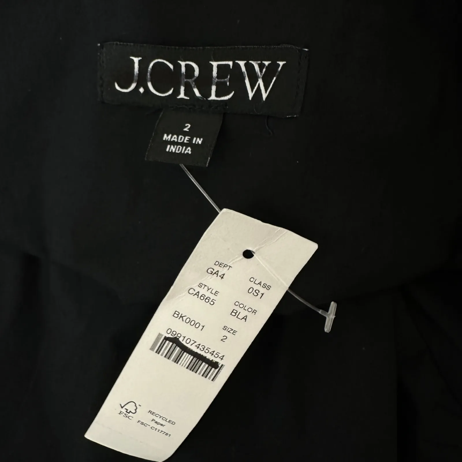 J.Crew Fit and Flare Midi Dress Cotton Poplin Minimalist A Line Black US 2 NWT - Image 7