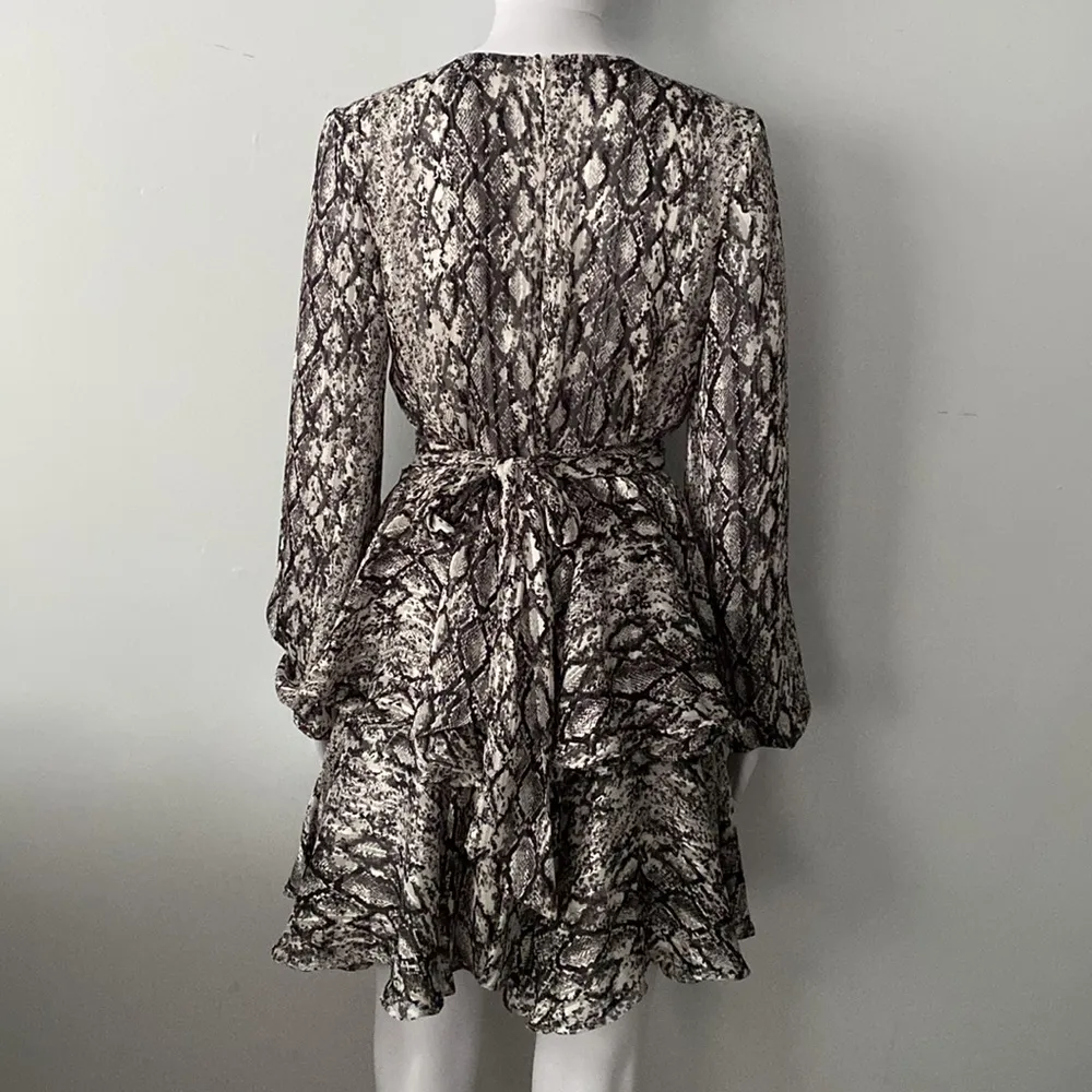 DO+BE Snake Print Long Sleeves Mini Dress - Image 4