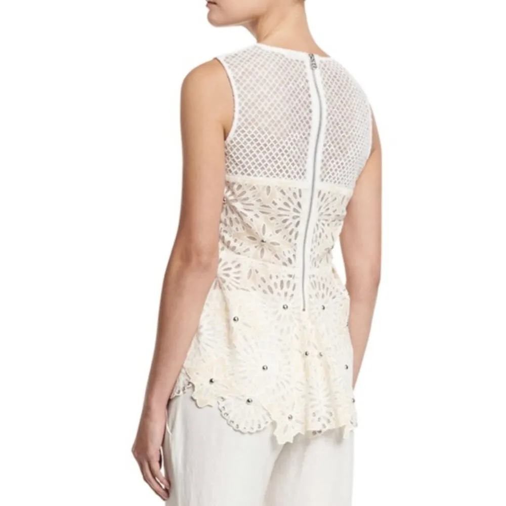 Veronica Beard Sunrise Beaded Crochet Top Size 4 - Image 2