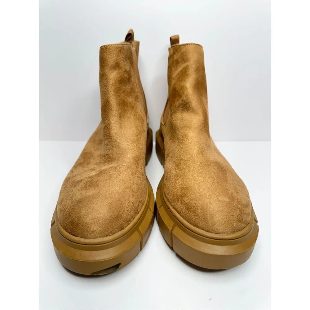 BP Chelsea Boots Nya Faux Suede‎ Tan Size 10 Lug Sole Ankle Booties - Image 10