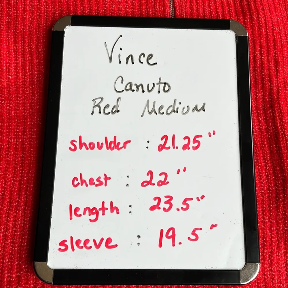 Red Cozy Vince Camuto Sweater Crossfire Acrylic Zip Neck - Image 11