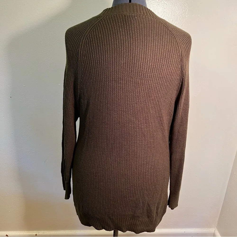 Soho New York & Co Jeans V-Neck Sweater Olive Green - Image 6