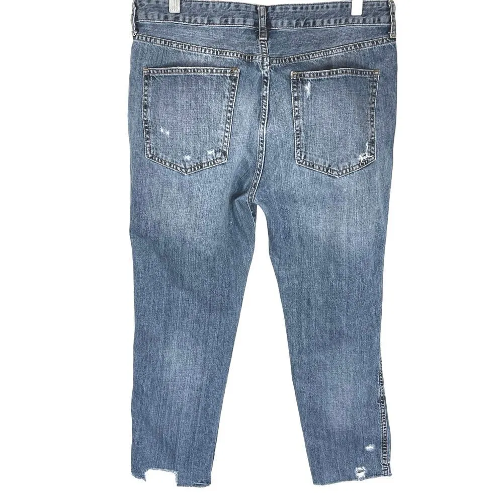 HH FREE PEOPLE x WE THE FREE Women’s Distressed Button Fly Cropped Jean - Image 4