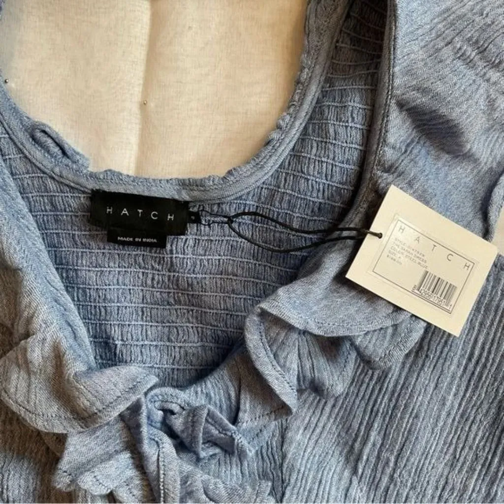 NWT HATCH The Sarah midi Dress cotton blue SZ4 bust up to 46in Size undefined - Image 4