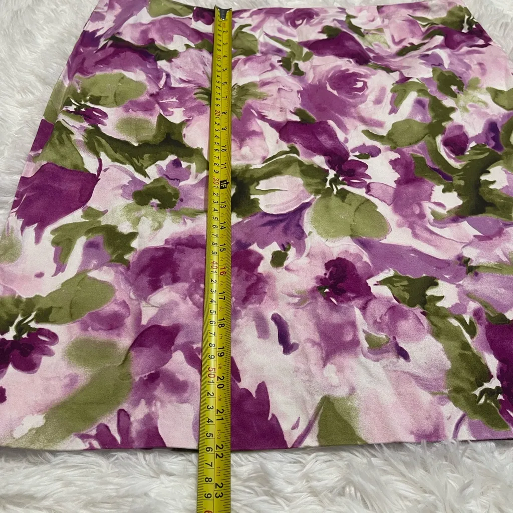 Jones Wear stretch purple floral pencil mini skirt woman’s size 16 - Image 3