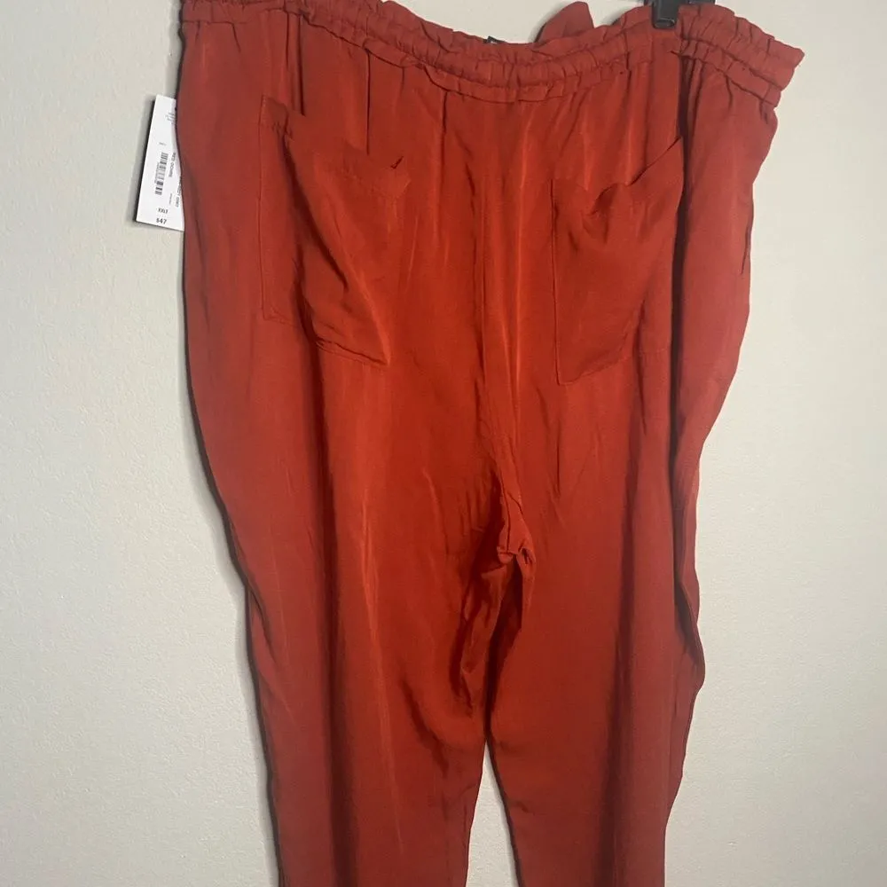 NWT A.n.a. Women Terracota Drawstring Cropped Pants Lightweight Size XXLT Tall - Image 4