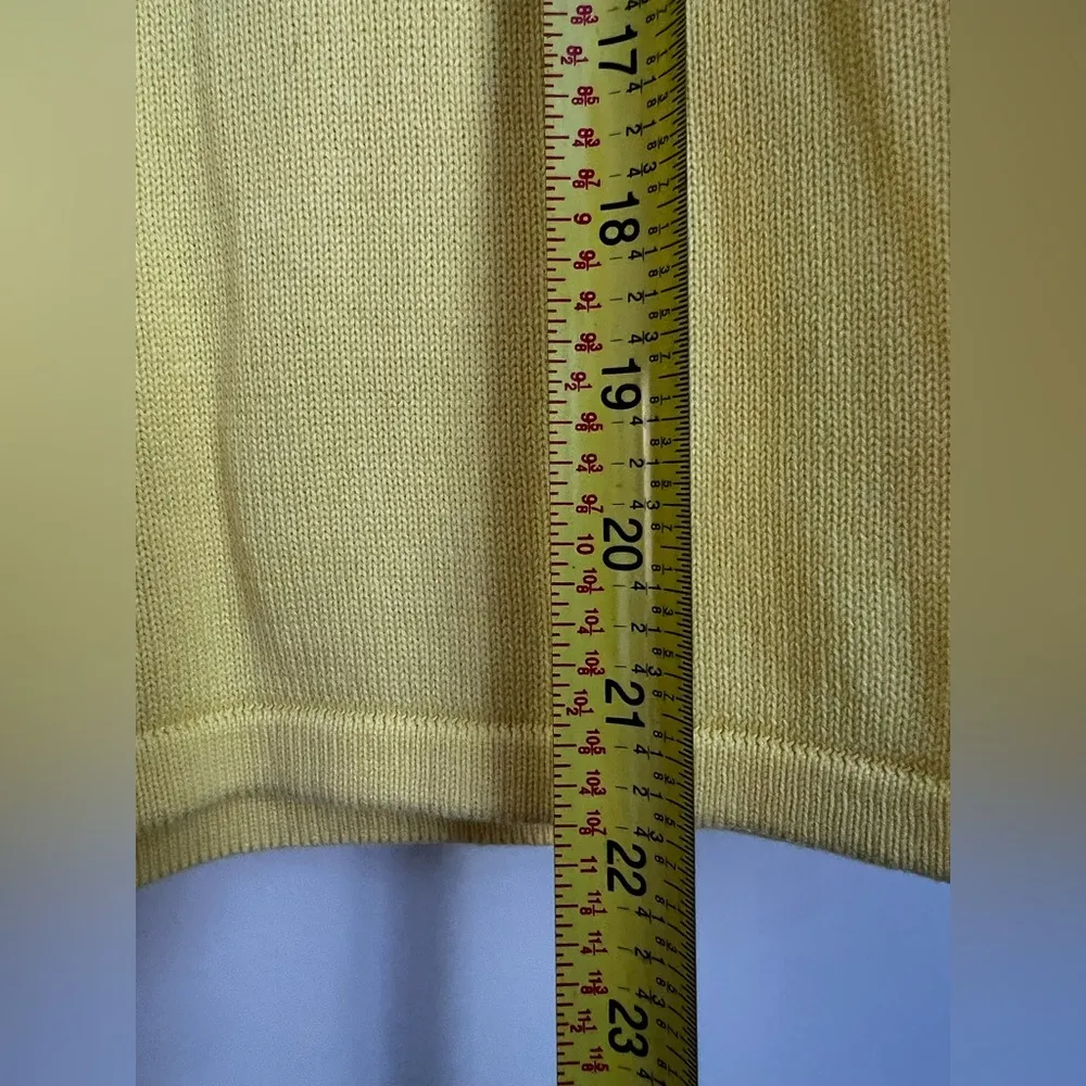 Real clothes light Yellow sleeveless knit top lightweight Cotton S White - Image 5