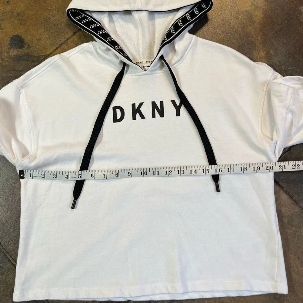 DKNY White Women’s Hoodie Sweatshirt Medium - Image 6