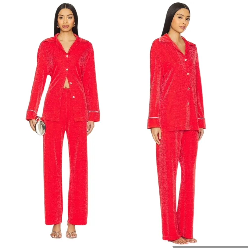 NWT Sleeper Saturn Lurex Pajama Set in Red Size S - Image 2