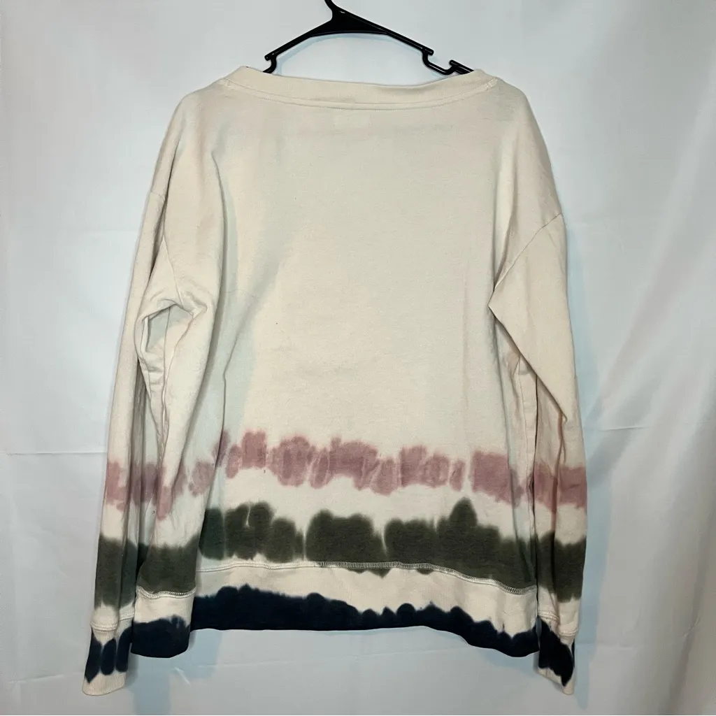 Maurices Cream and Tie-Dye V-Neck Sweatshirt - Image 2
