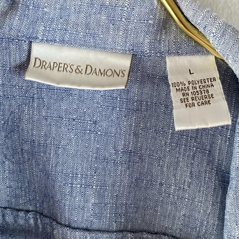 Blue Blazer with Denim Texture and Relaxed Fit Size L - Image 7