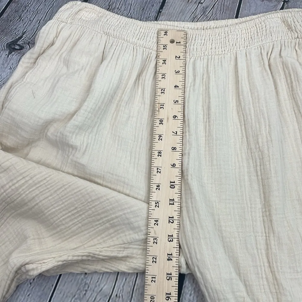 Aerie Women's Cream Pull on Cargo Pants wide leg  relaxed fit size XL fits 1X - Image 13