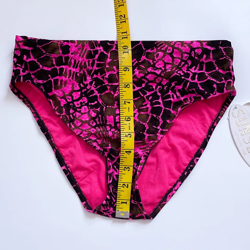 Sunsets Pink Brown Animal Print High Waist Seamless Bikini Bottoms NWT Small - Image 8