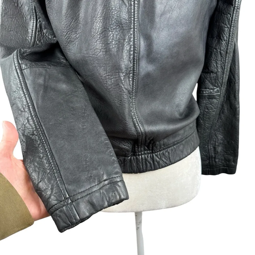 Lucky Brand Ana 100% Lamb Leather Jacket Moto Full Zip Womens Size XS Bomber - Image 8