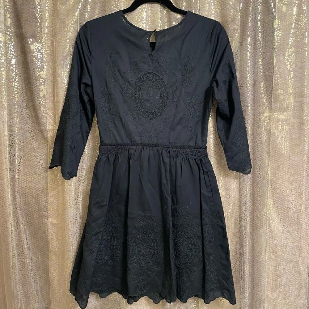 Victoria’s Secret Black Gothic Victorian Embroidered Doll Dress Small 4 NWT - Image 5