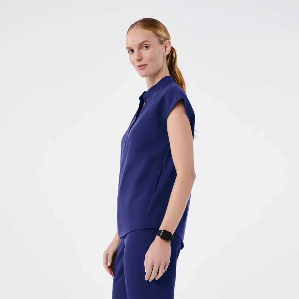 Figs Rafaela Oversized Scrub Top in Sapphire, Size Large - Image 3