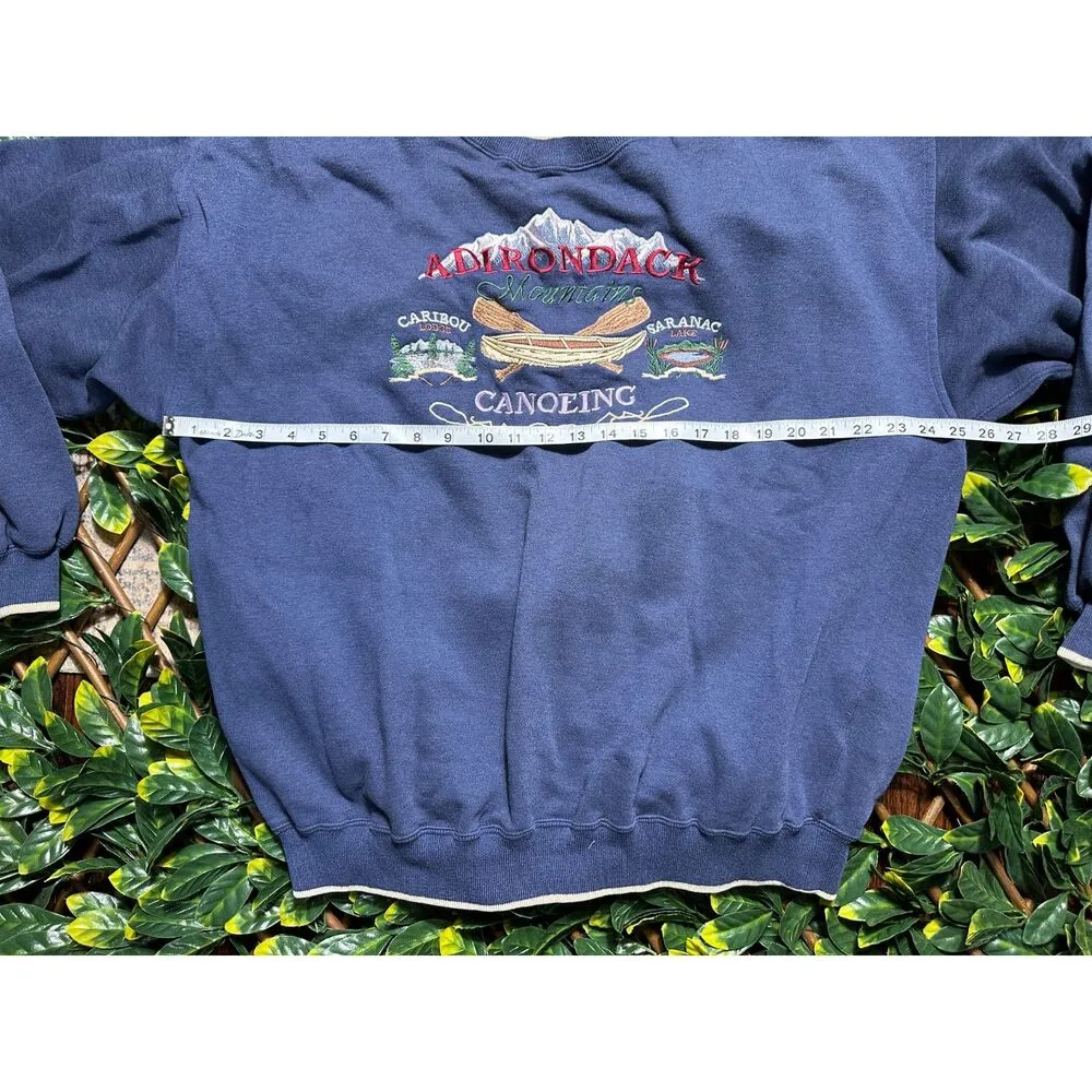 Vintage Red Cliff Trading Co Blue Adirondack Crewneck Sweatshirt Size XL - Image 4