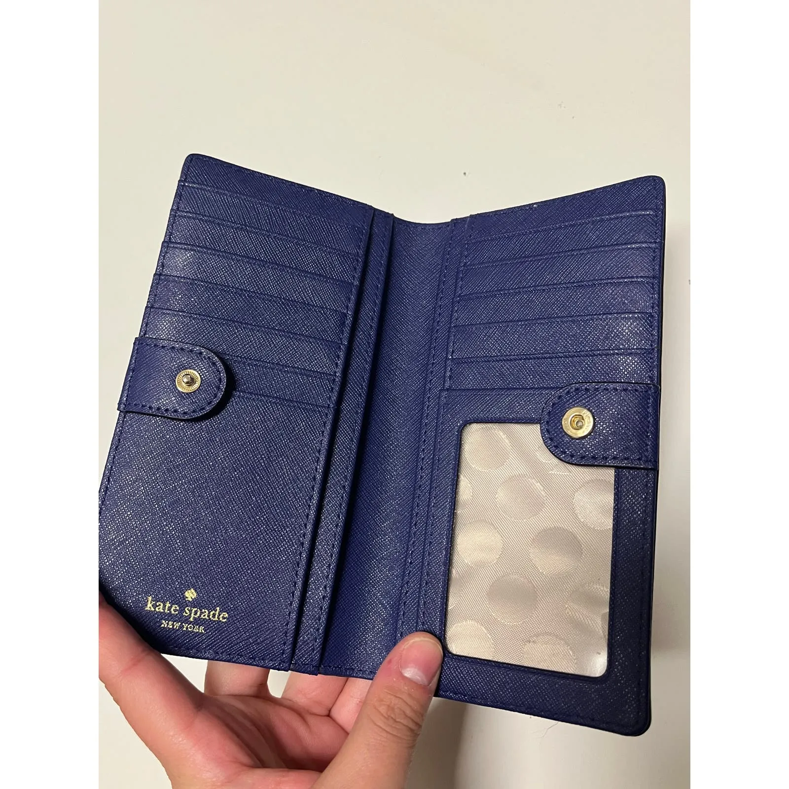 Kate Spade Staci Large Slim Bifold Wallet‎ Purple Womens Leather - Image 9