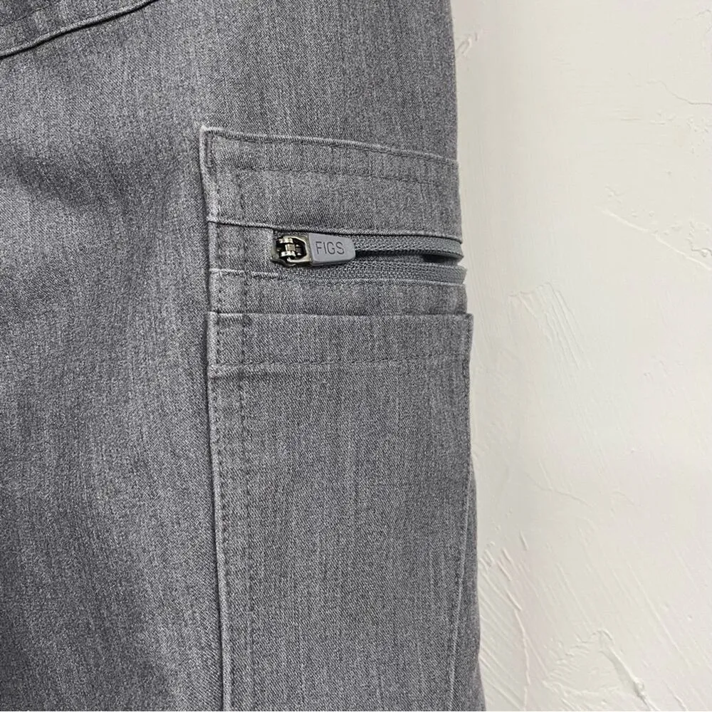 Figs Technical Collection Grey Cargo Style Scrubs Pants Womens M Nursing Pull On - Image 9