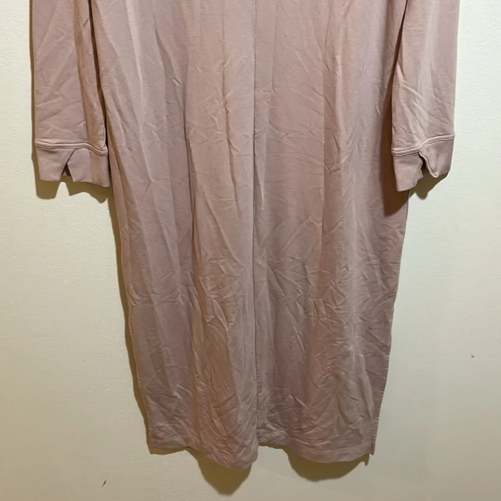Cuyana Blush Pink French Terry Long Sleeve Midi Sweatshirt Dress Size Medium - Image 15