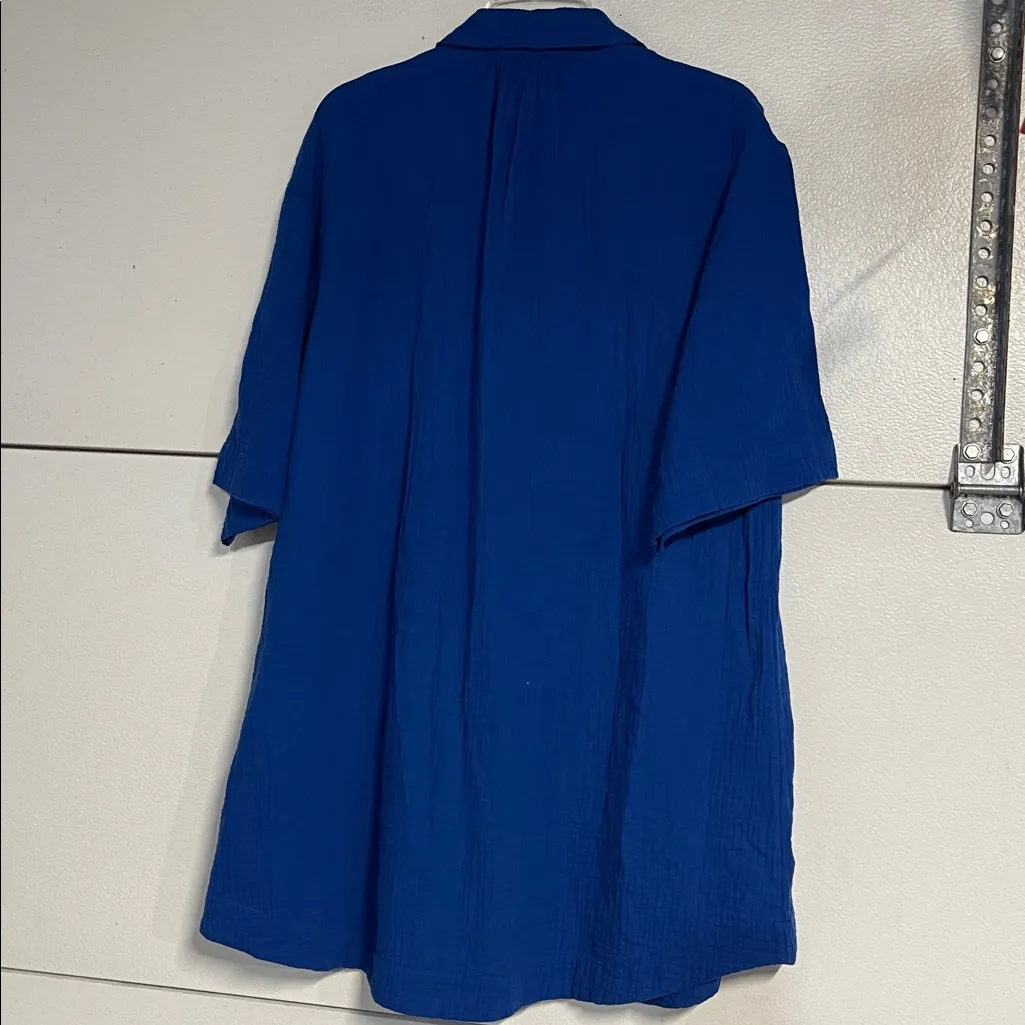 MADEWELL WOMENS LIGHTSPUN COVER-UP MINI SHIRTDRESS BLUE NEW WITH TAGS XXS - Image 7