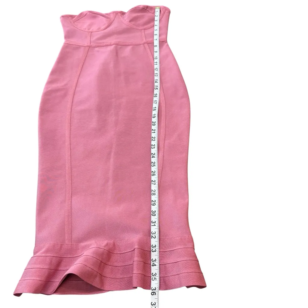 Pretty Little Thing Rose Frill Hem Bandage Midi Dress - SZ‎ 6 - Image 9