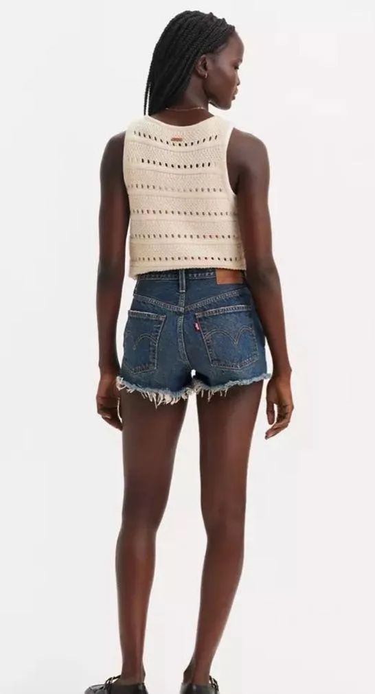 Levi 501 denim dark wash shorts - Image 2