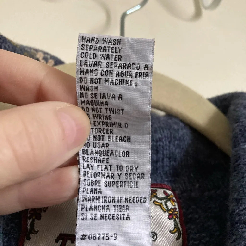 Tiara International Blue Fair Isle Nordic Ramie Blend Zip Up Cardigan Sweater - Image 3