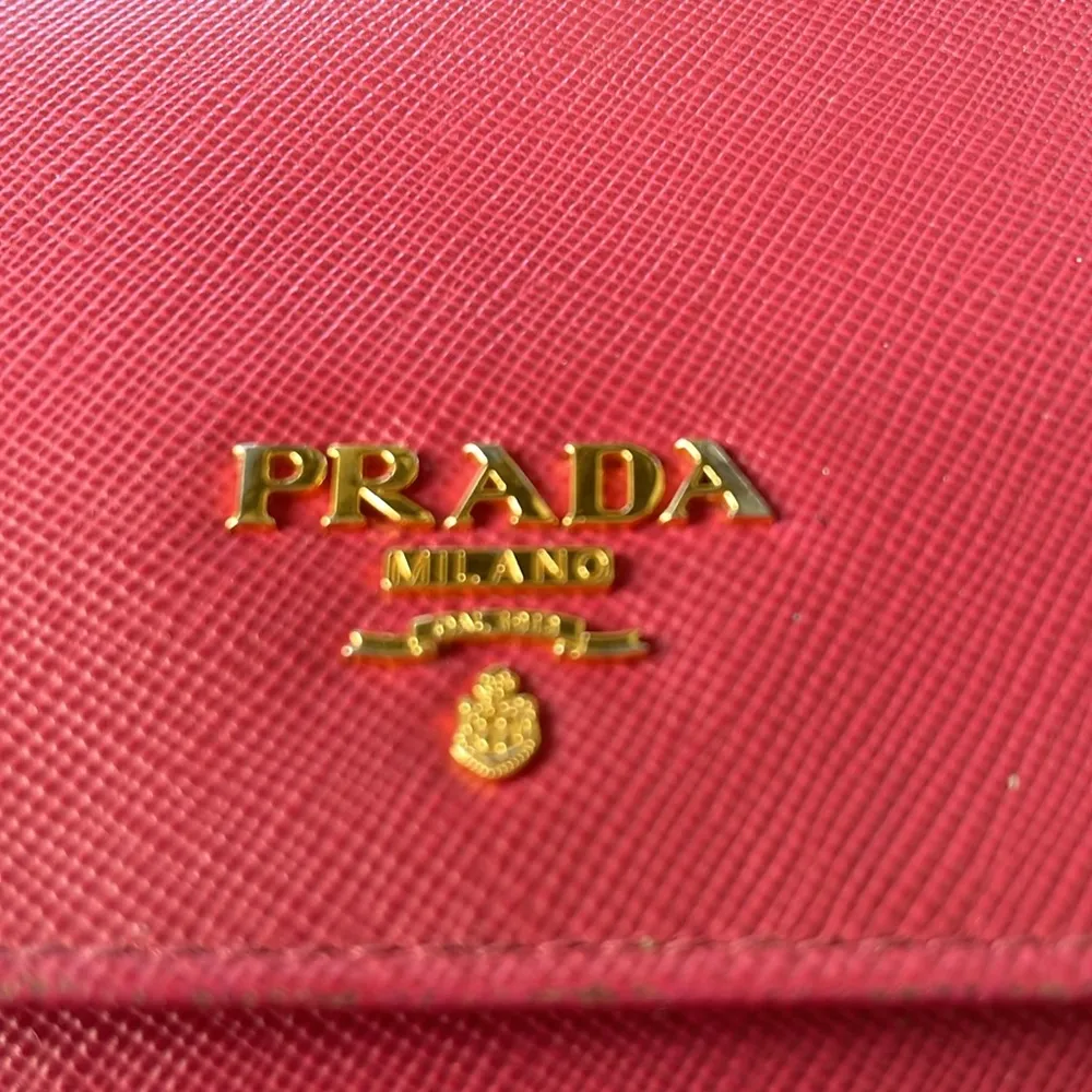 Prada Continental Saffiano Leather Wallet with Chain - Image 6