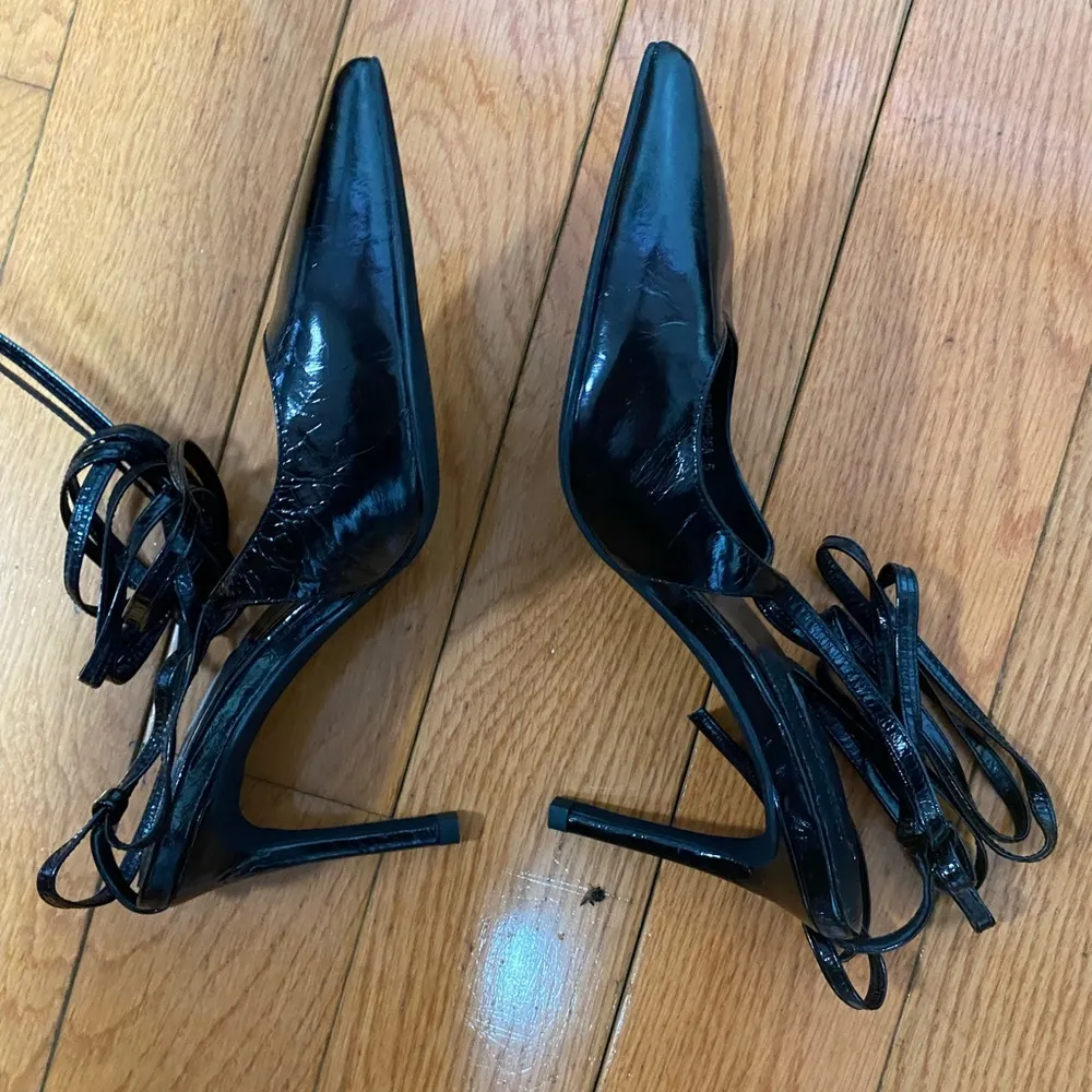 Free People X Jeffrey Campbell Patent Sitletto Lace Up Pump Heel - Image 2