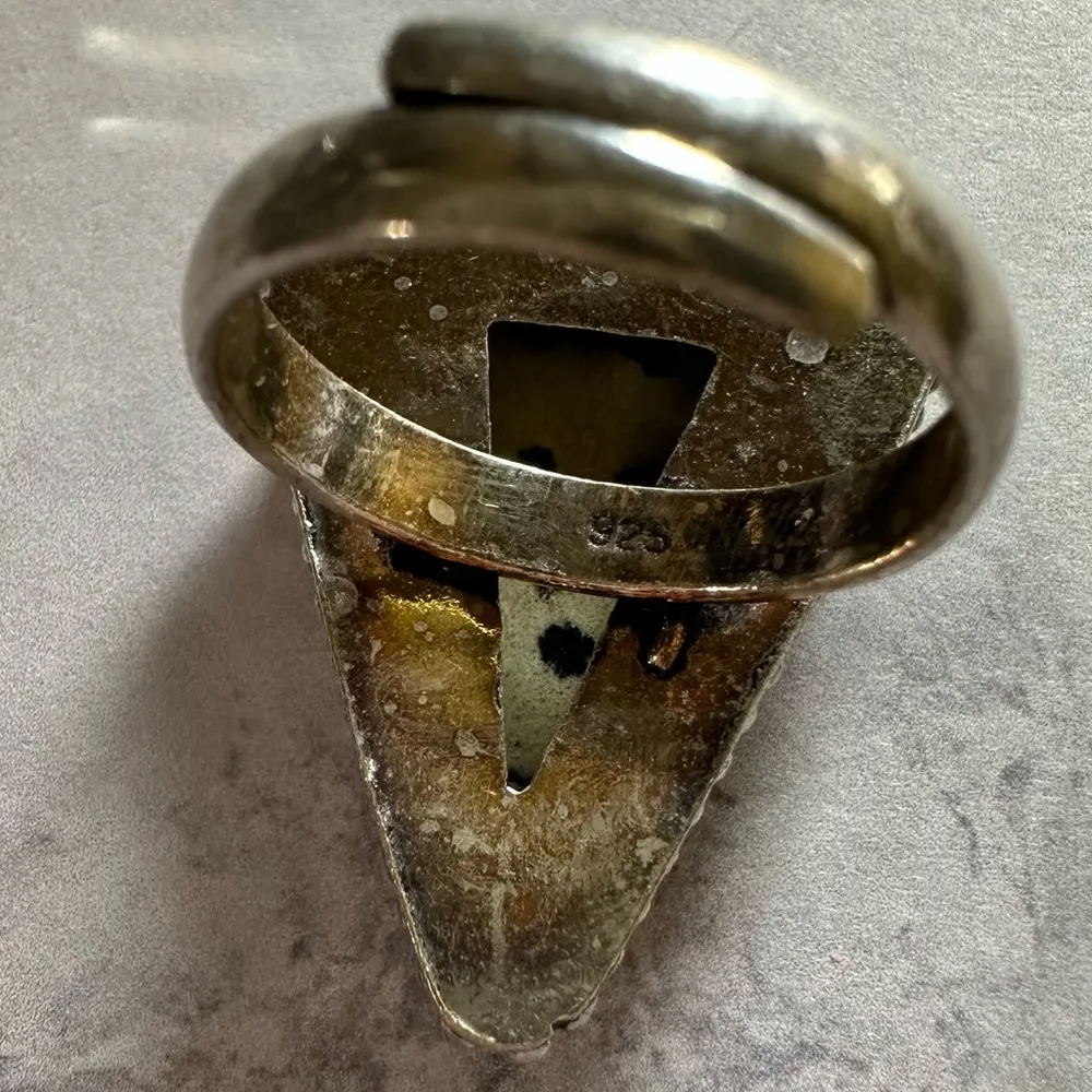 Dalmatian Jasper Genuine Stone 925 Sterling Silver Ring - Image 4