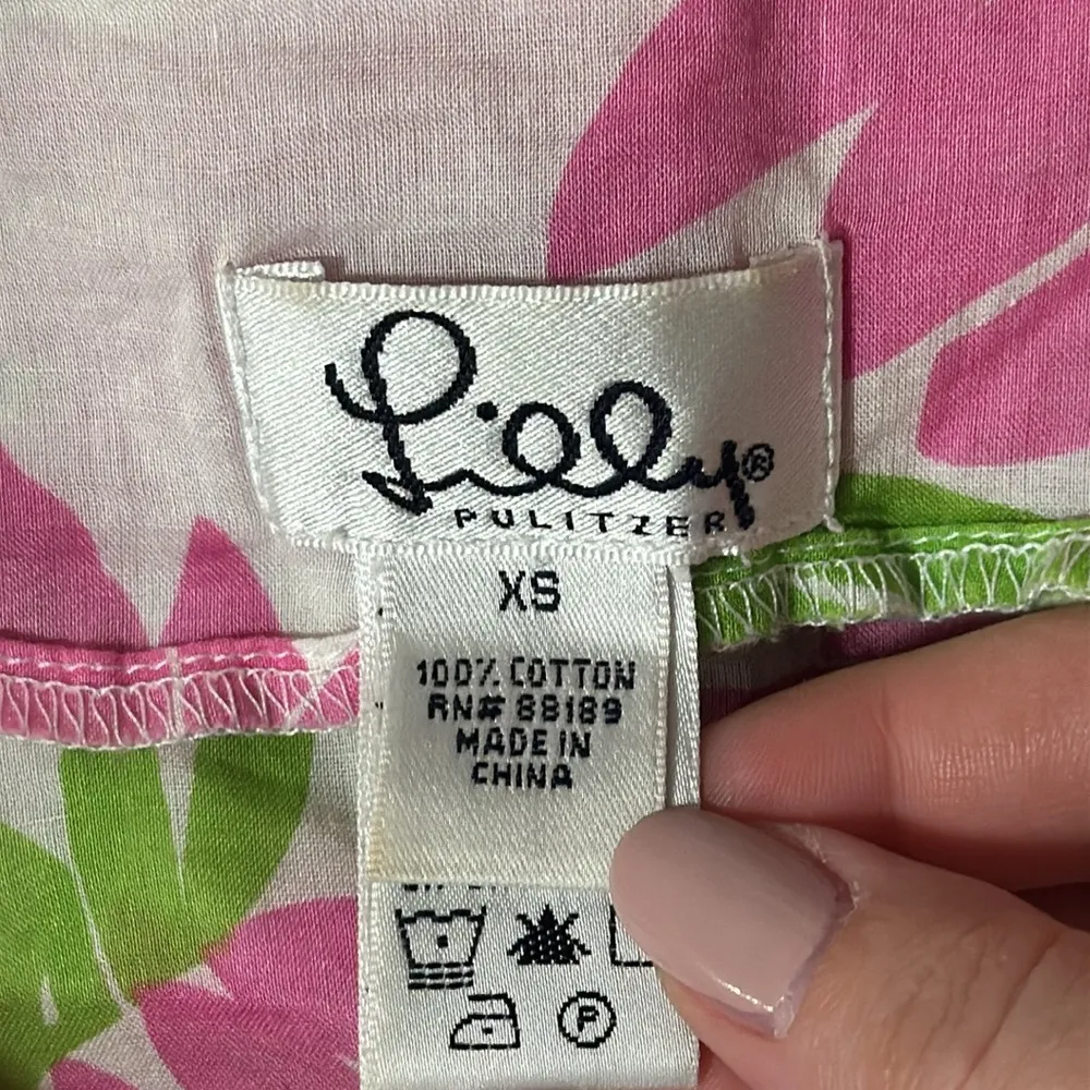 Lilly Pulitzer Women’s Vintage Floral Print Tunic Top Embroidered Cover Up sz XS - Image 7