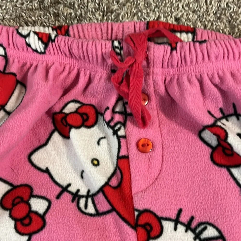 Hello Kitty Pink & Red Fleece Pajama Pants Medium - Image 3