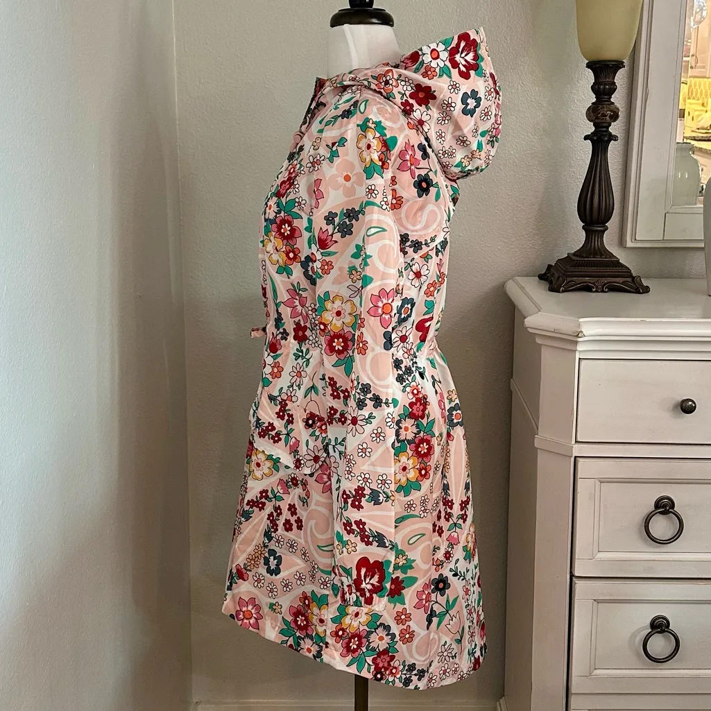 Vera Bradley Packable Raincoat Prairie Paisley Pink Red Size Small - Image 3
