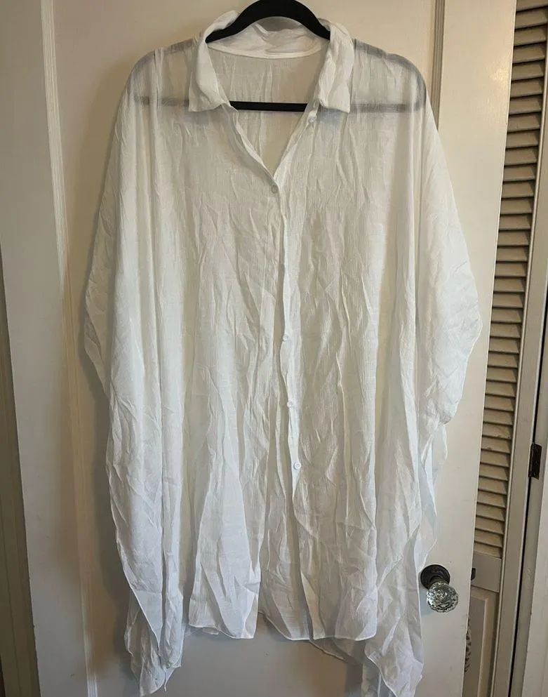 White bath suit cover up - Image 2