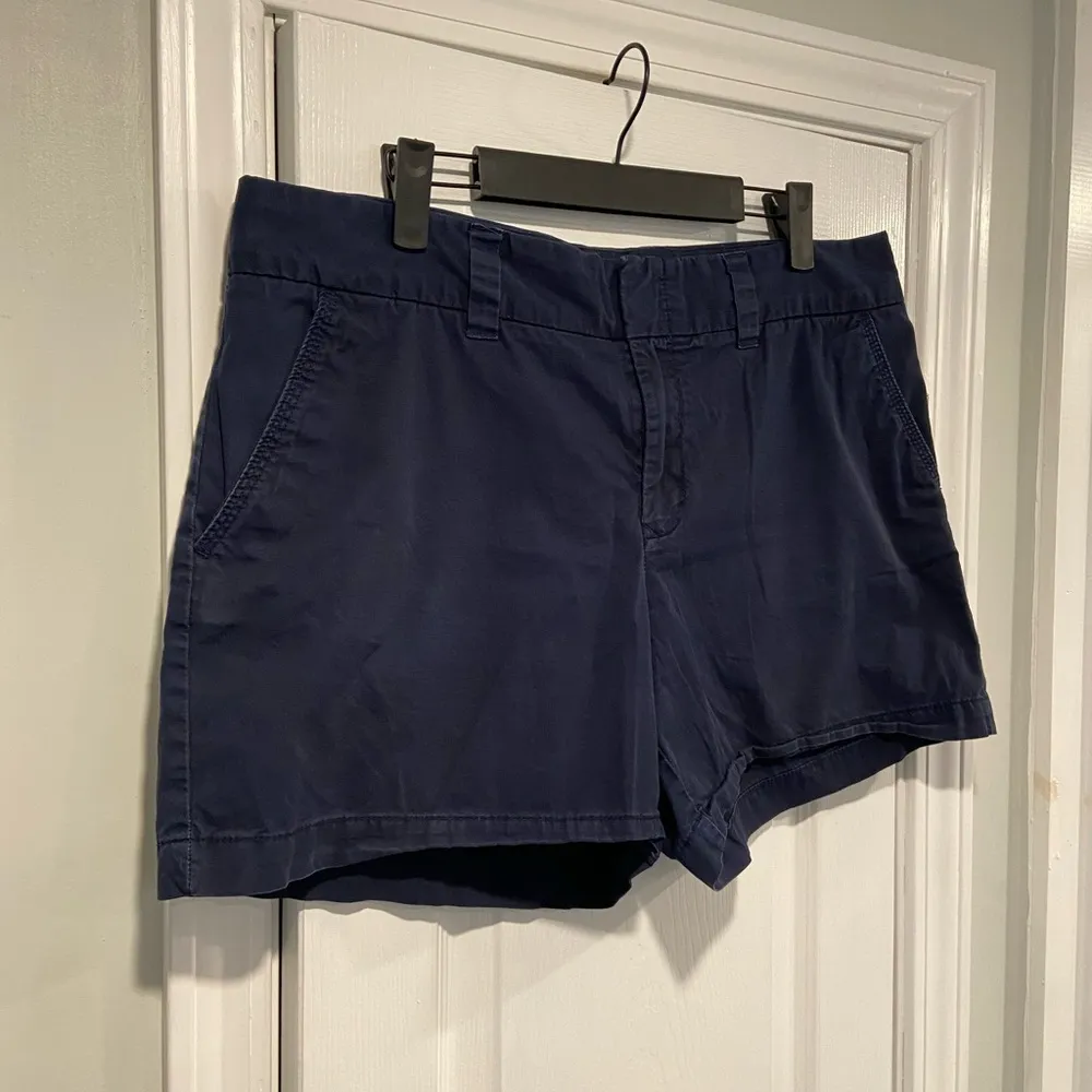 Tommy Hilfiger Size 14 Navy Blue Cotton Chino Shorts Pockets Zip Up - Image 3