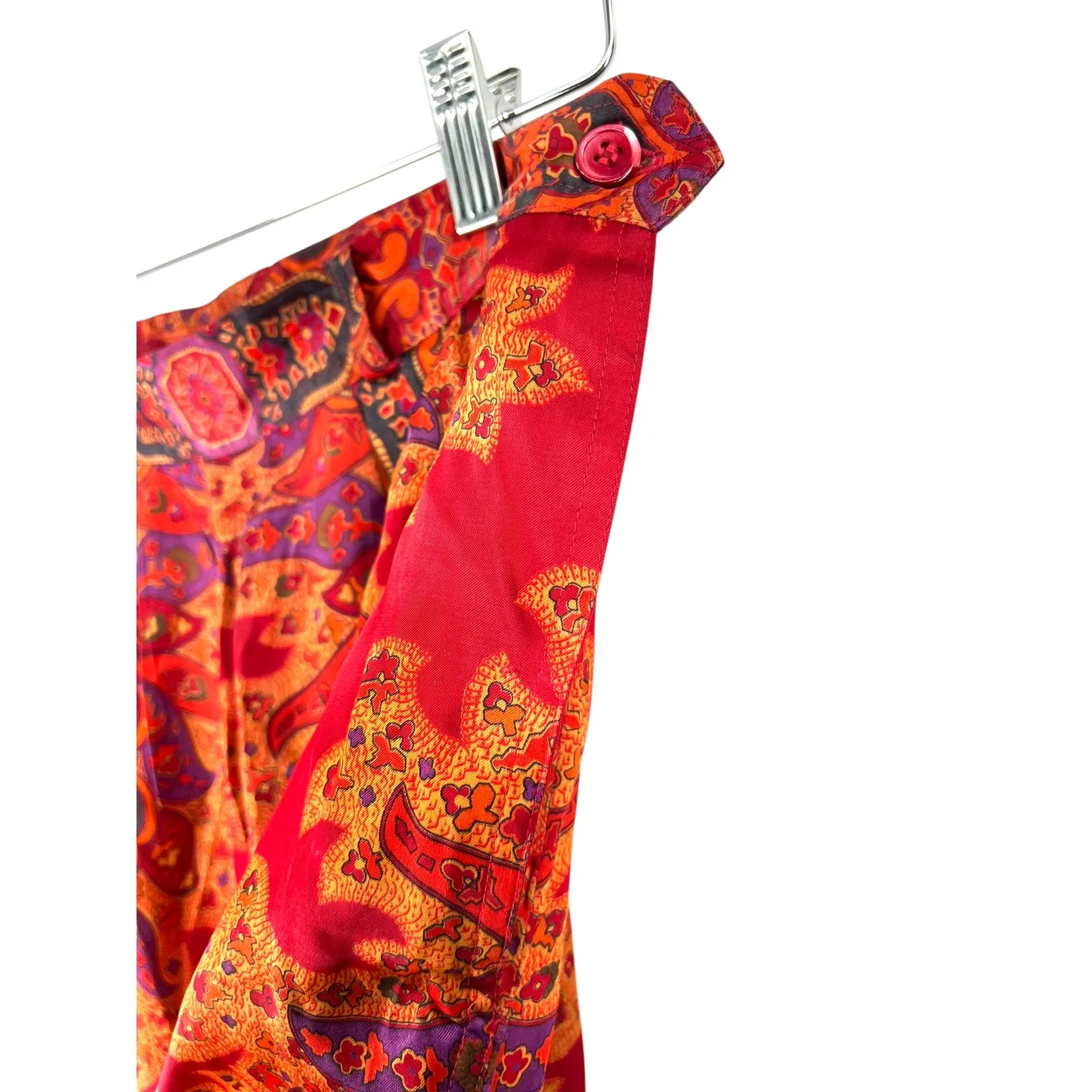 Vintage 90's Liz Claiborne 10 Suit Set Blazer Matching Satin Paisley Red Womens - Image 7