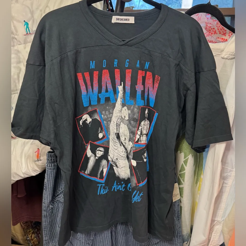 NWOT Daydreamer MORGAN WALLEN THIS AIN'T OVER YET OVERSIZED JERSEY TEE - small - Image 9