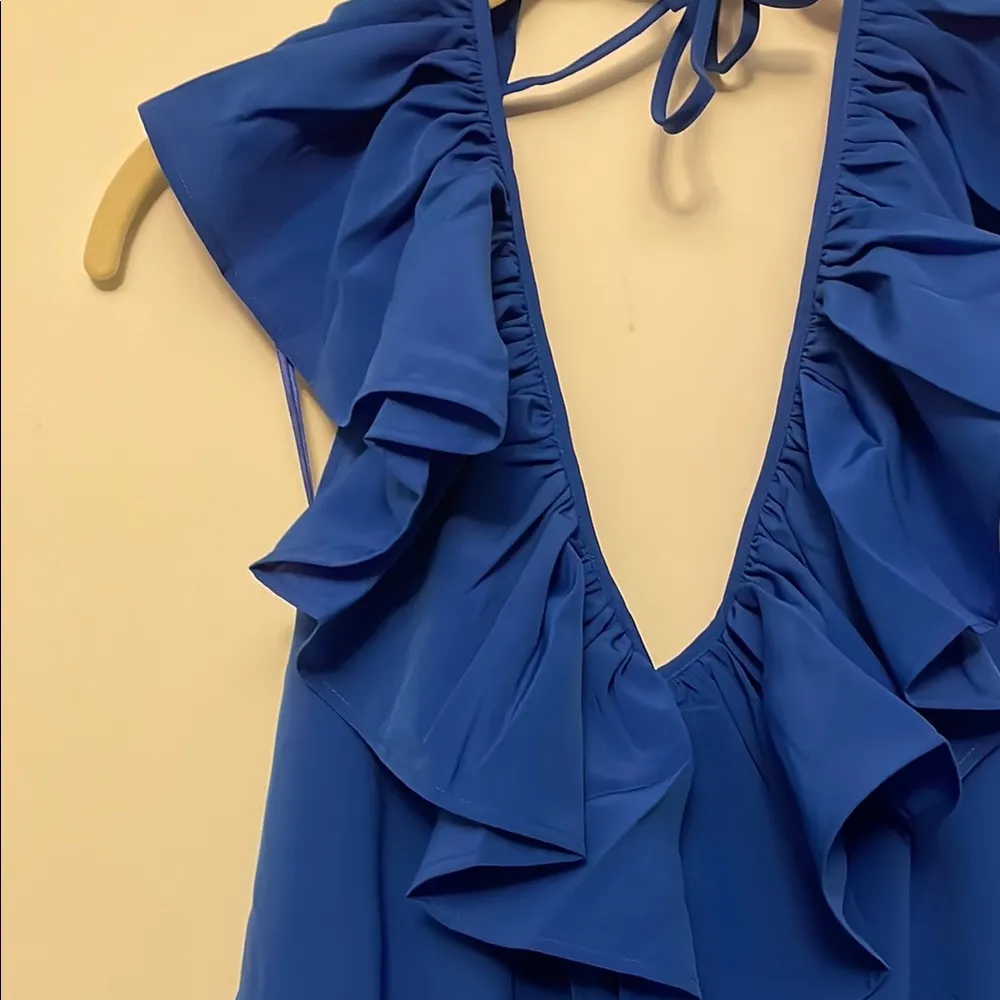 Amanda Uprichard Blue Ruffled A-line Mini Dress - Image 7