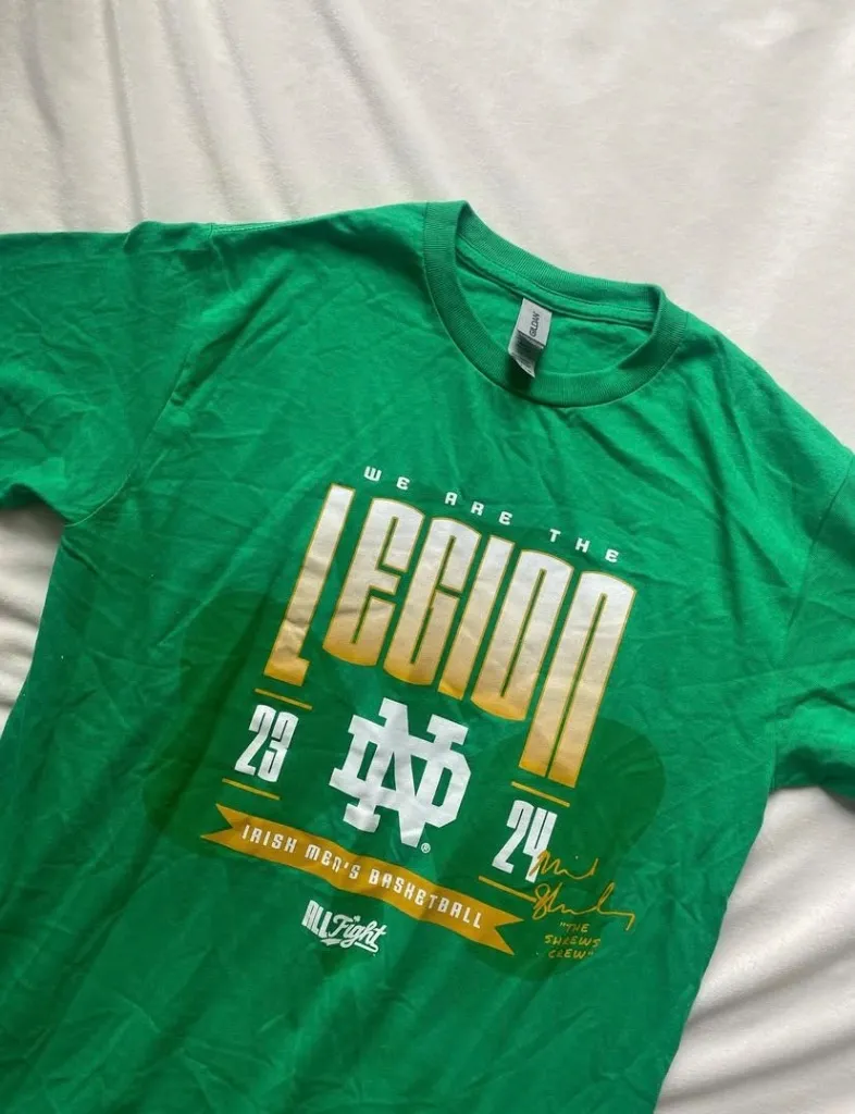 Gildan Notre Dame green basketball tee - Image 7