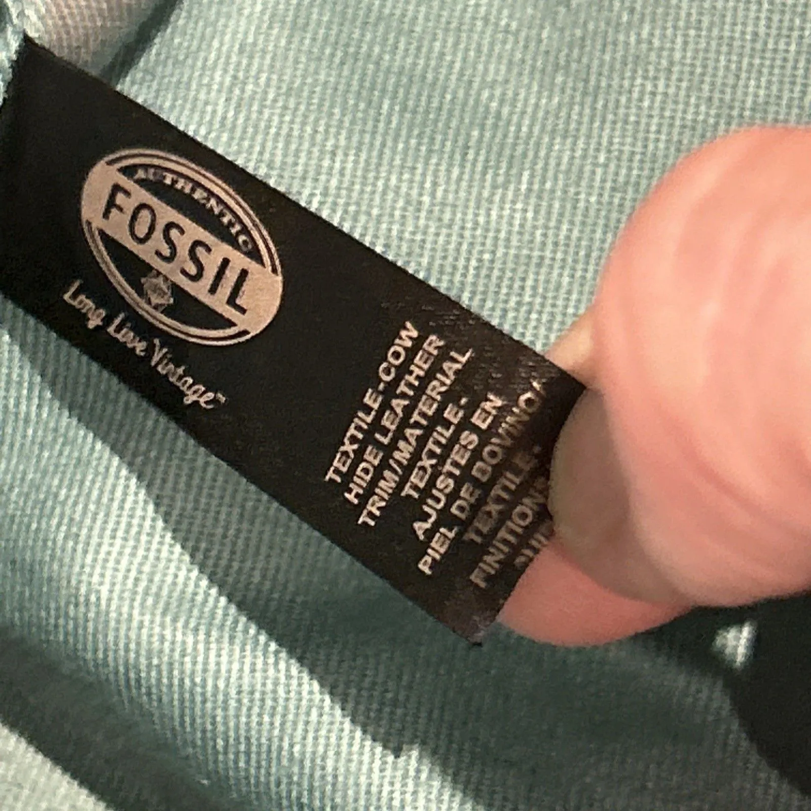 FOSSIL Leather Tote Bag Purse Large Beige Brown Circles Teal Red Orange 14x13x4 - Image 9