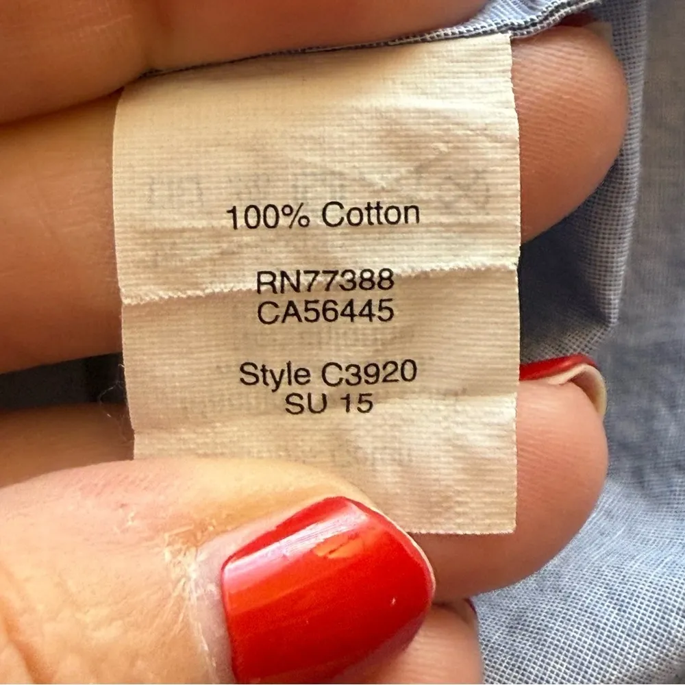 J Crew Sleeveless Oxford Blue Button Down Sleeveless‎ Dress XS No Belt Preppy - Image 11