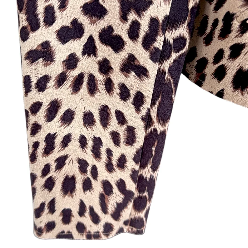 Like New Kut From The Kloth Leopard Print Draped Moto Jacket Top Medium - Image 5