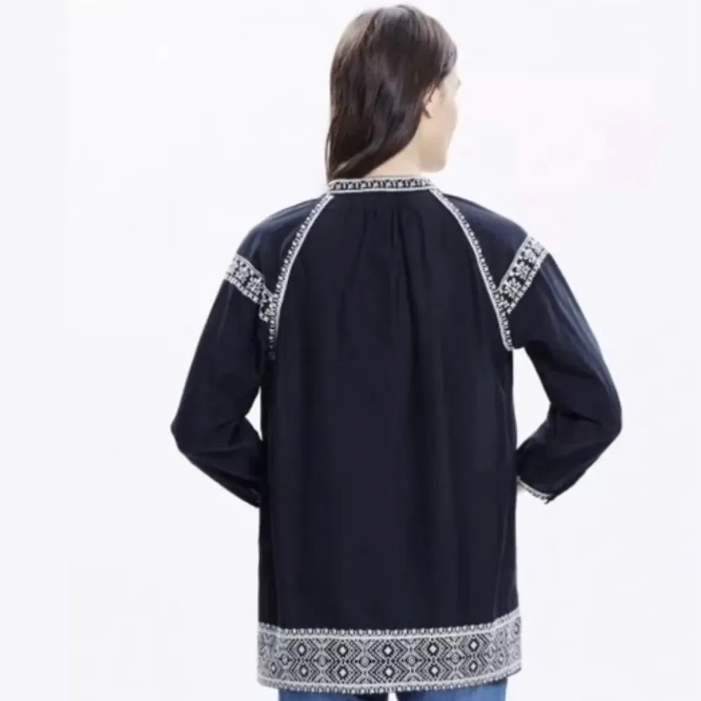 Madewell Embroidered Camelia Tassel Top - Image 4