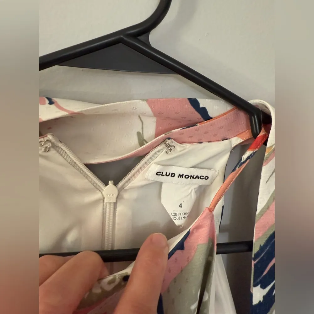 Club Monaco Scharpettah Tie Dress Floral Print Halter Dress Multi Color Size 4 - Image 4