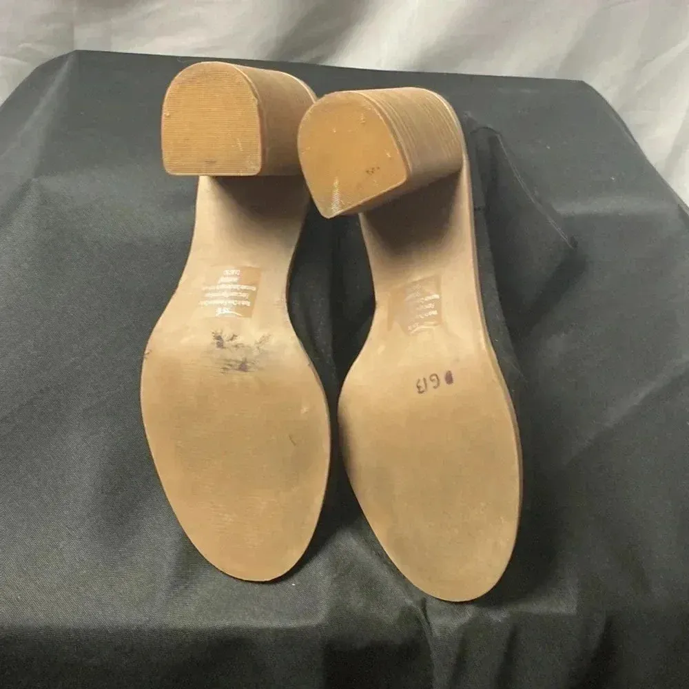 ABOUND WO SIZE 9 BLACK OPEN TOE ANKLE BOOTIE 3” HEEL GOOD CLEAN CONDITION - Image 12