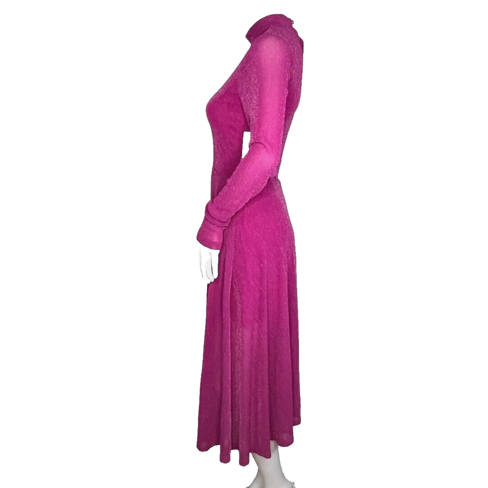 American Rag Dress Juniors 3 Pink Shimmer‎ Fit & Flare Mock Retro Boho Bohemian - Image 3