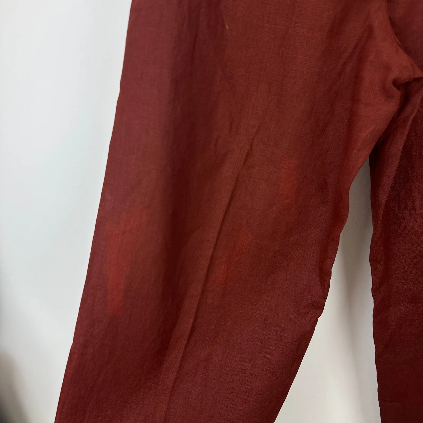 Madewell Slouchy Straight Pants in 100% Linen Henna Brown Relaxed US 10 NWT - Image 15